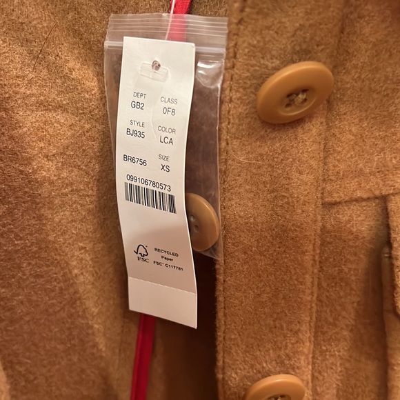 NWT J.Crew Camel Wool Shirt Jacket. XS - Picture 3 of 4